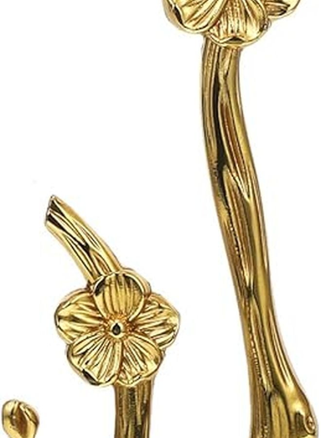 Brass Flower Branch Cabinet Knob Pull Handle 150x42x25mm Rustic Furniture Hardware - Image 1